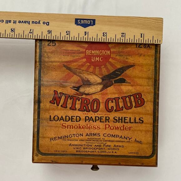 Vintage Editions Remington Nitro Club Loaded Paper Shells Smokeless Powder Box - Picture 4 of 11